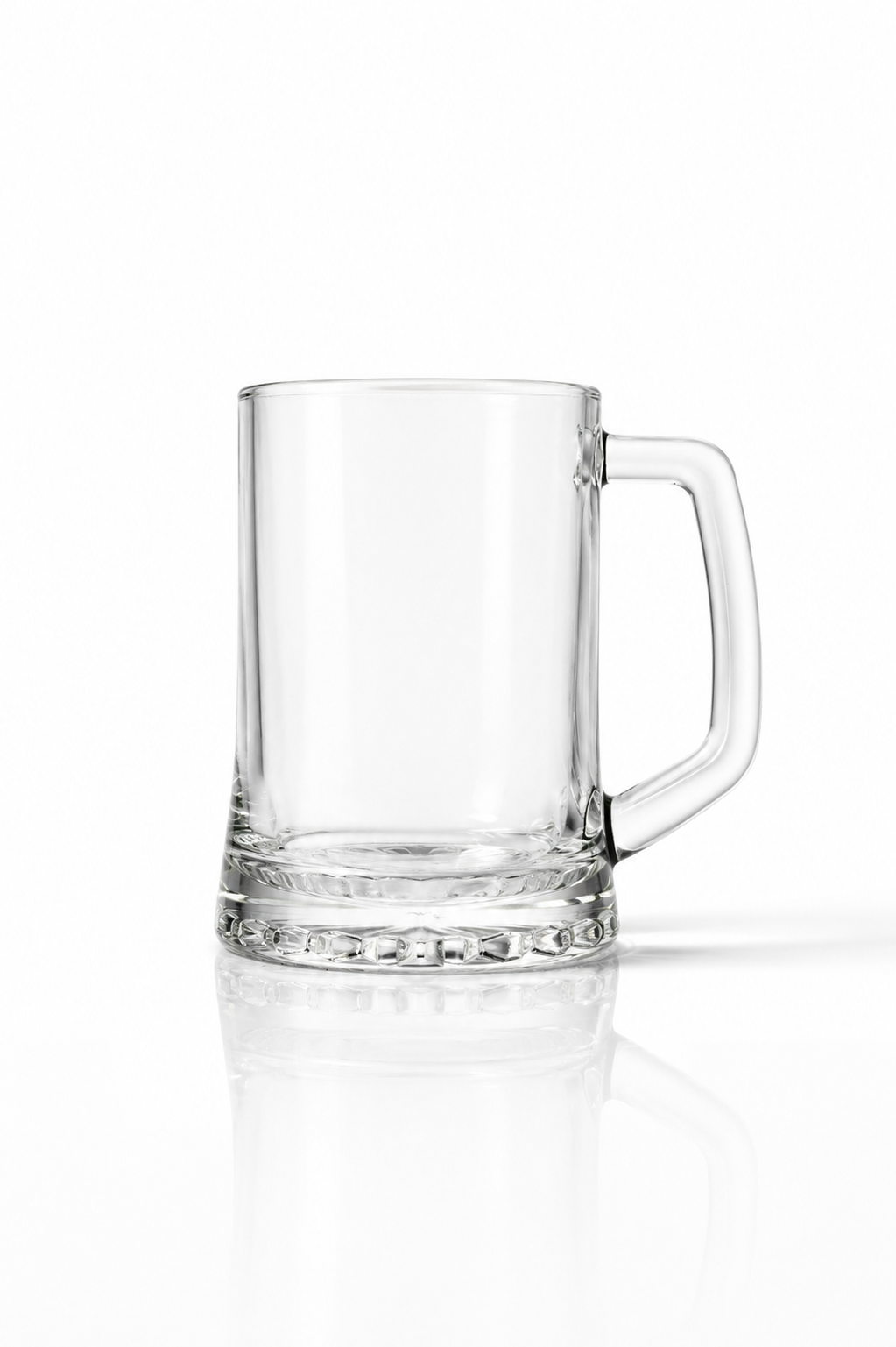 Clear Glass Beer Mug with Handle